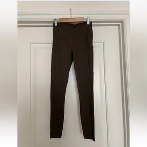 lululemon womens dark green leggings size 4